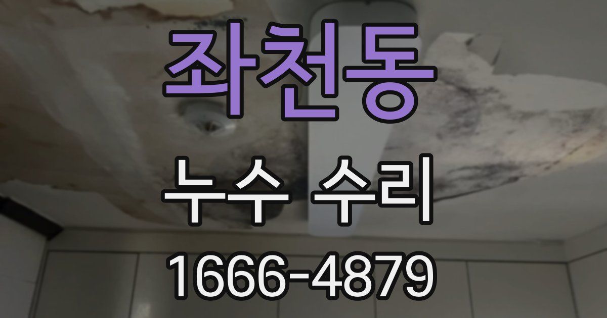 좌천동 누수 수리