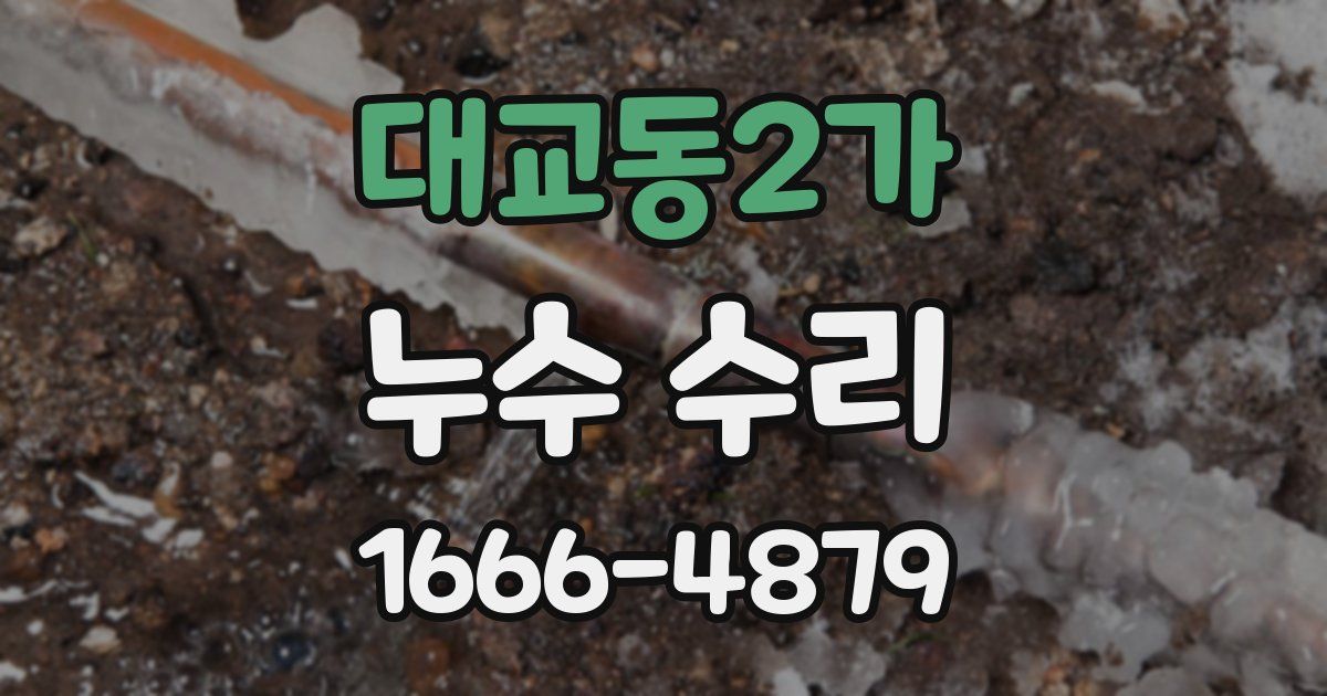 대교동2가 누수 수리