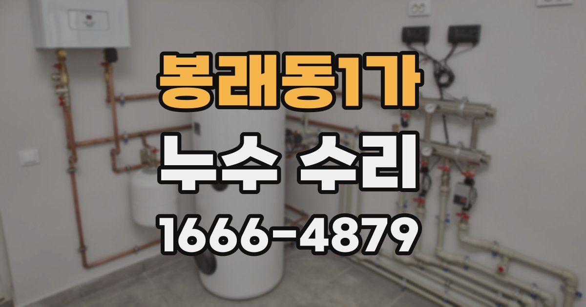 봉래동1가 누수 수리