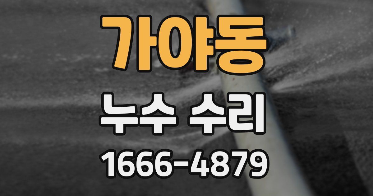 가야동 누수 수리