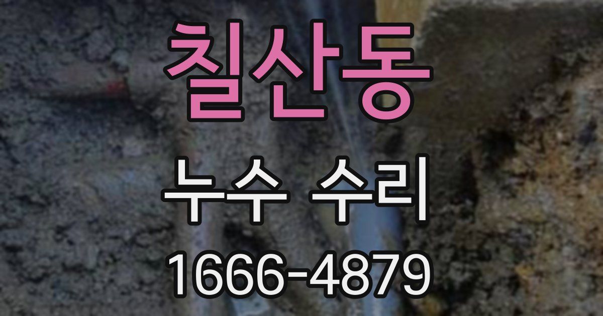 칠산동 누수 수리