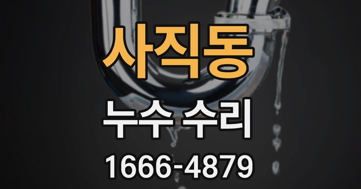 사직동 누수 수리