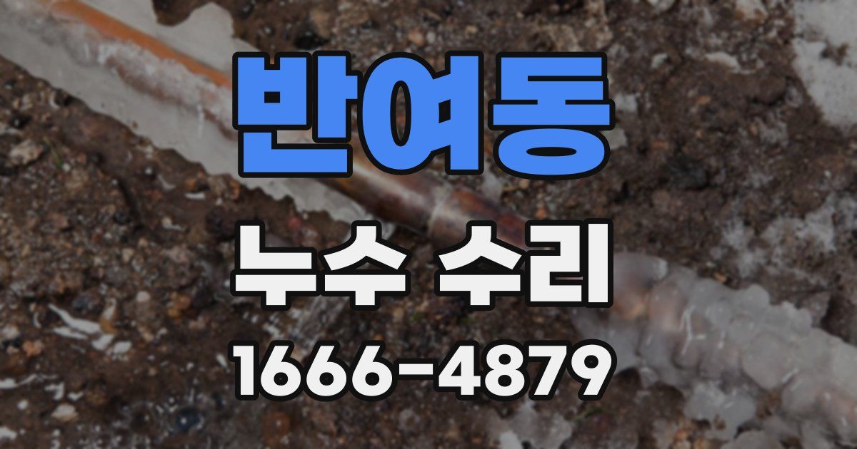 반여동 누수 수리