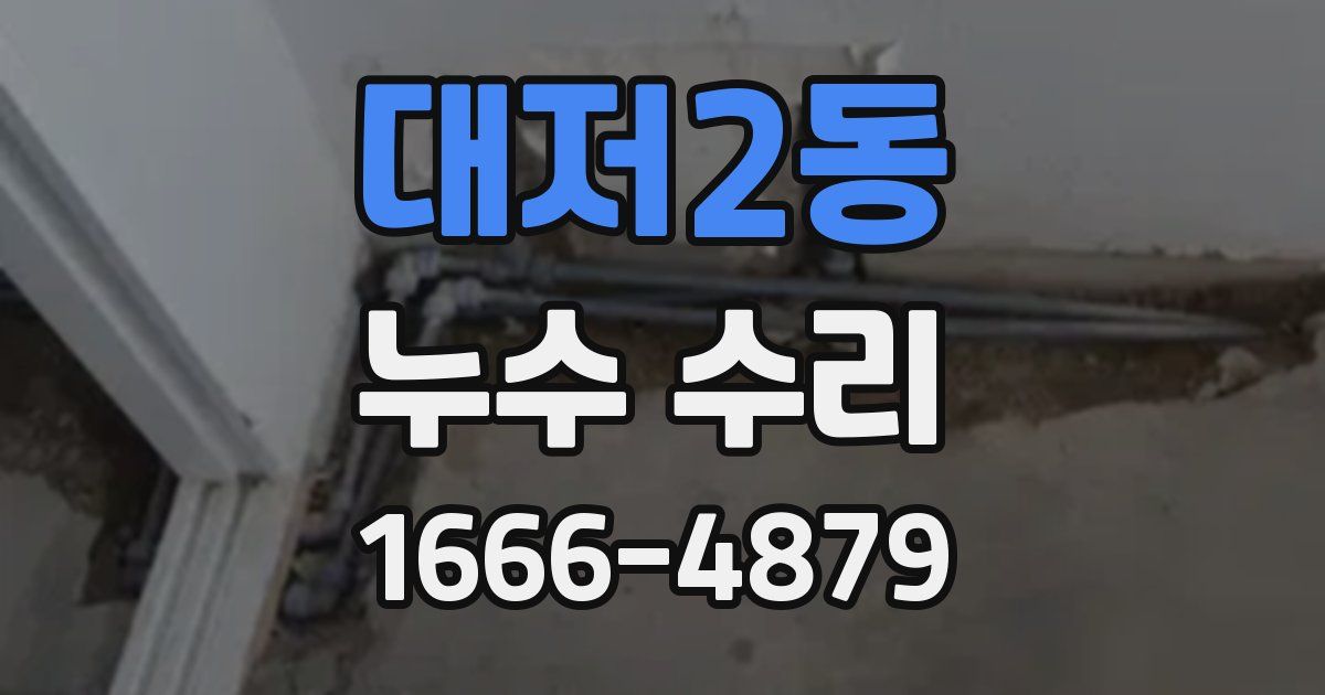 대저2동 누수 수리
