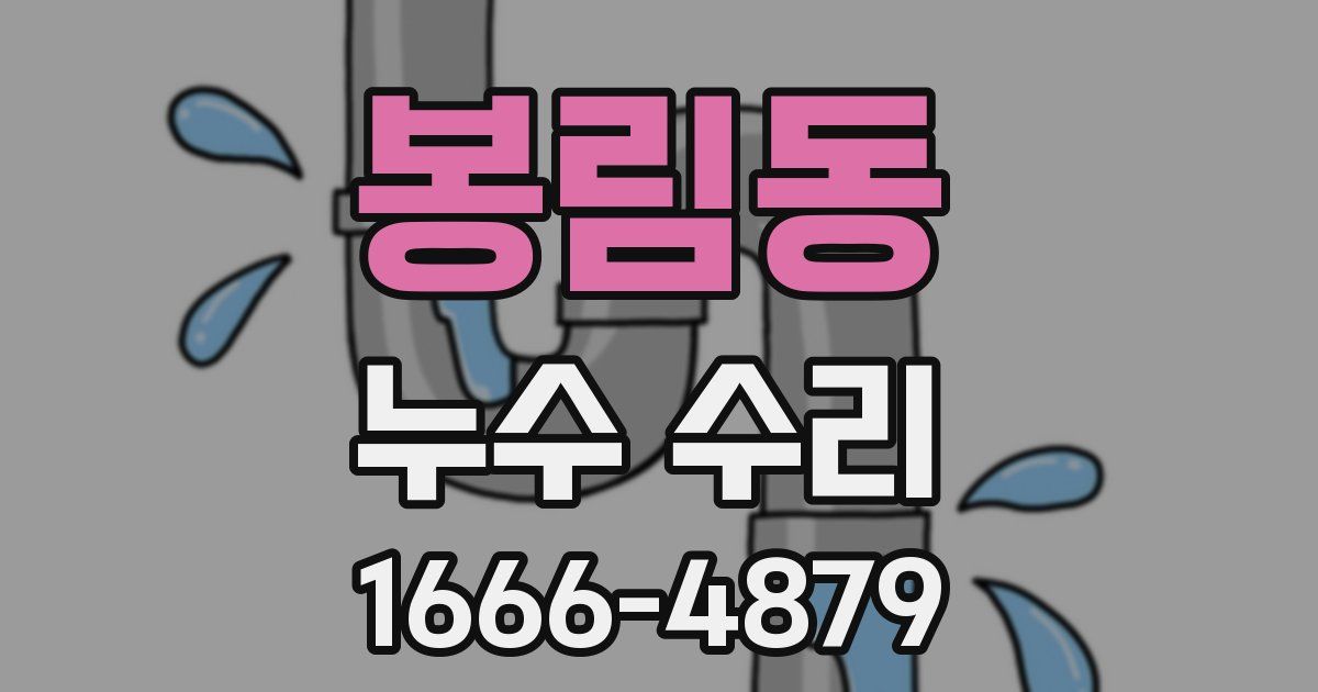 봉림동 누수 수리