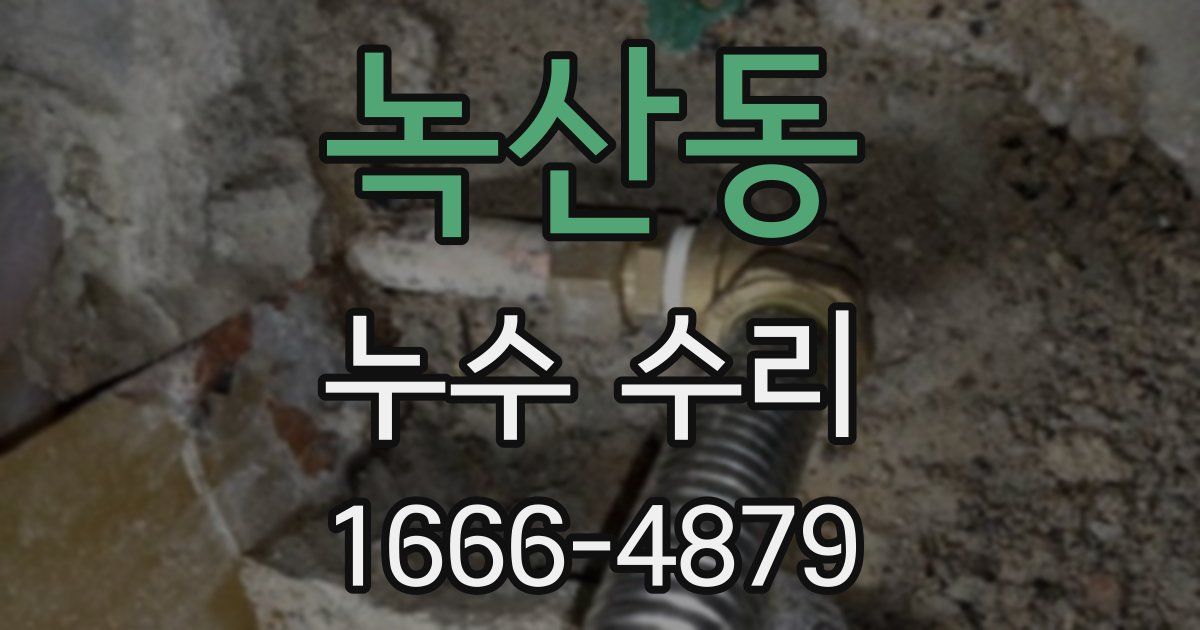 녹산동 누수 수리