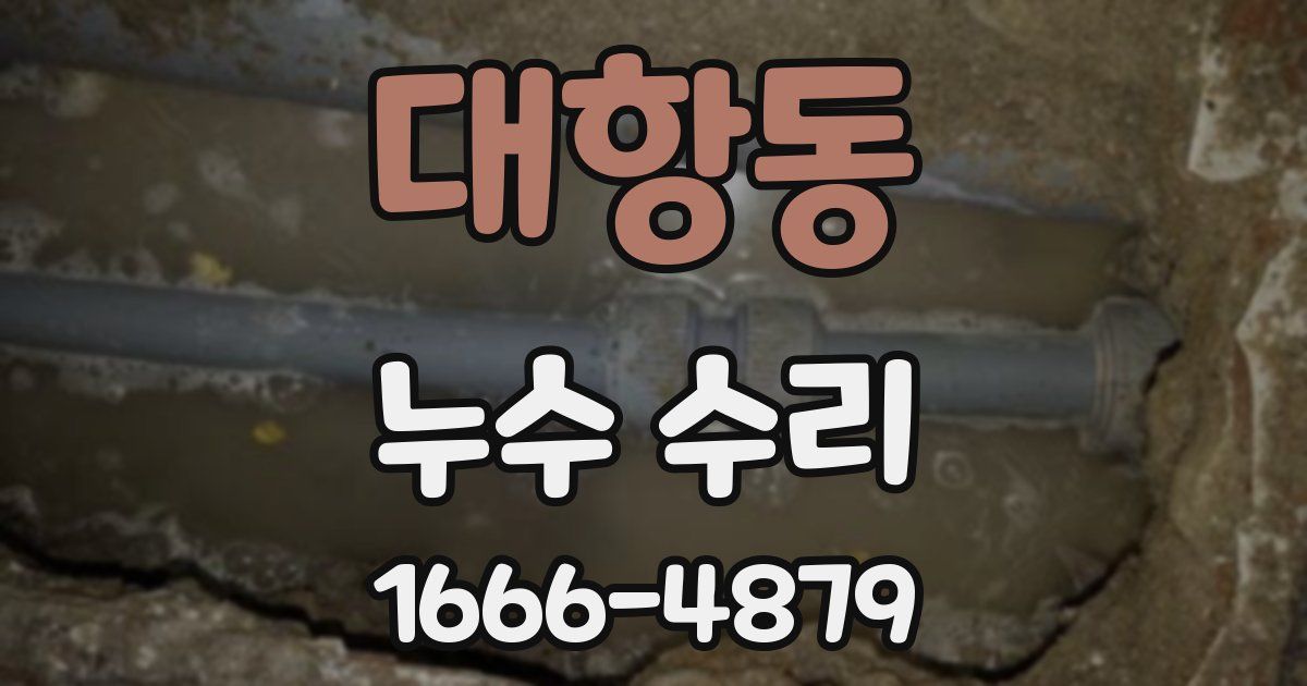 대항동 누수 수리