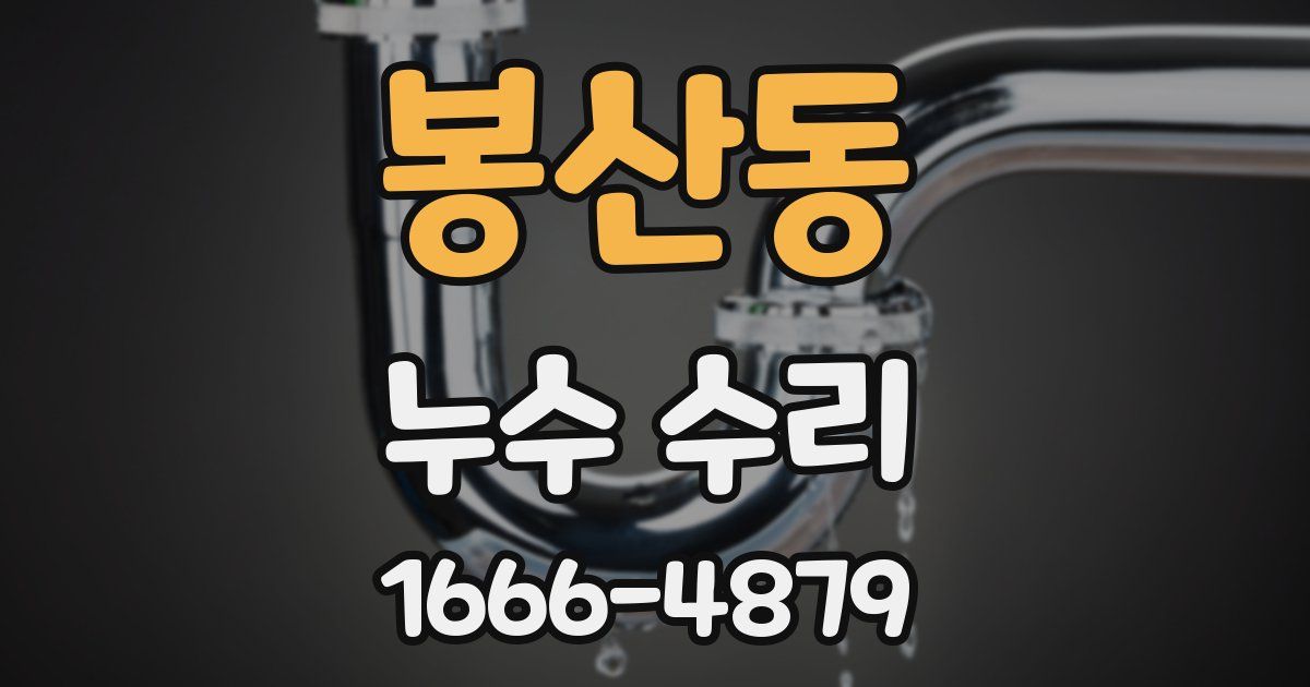 봉산동 누수 수리