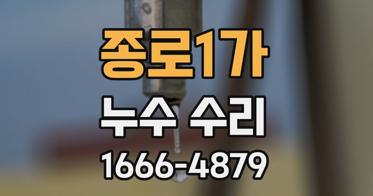 종로1가 누수 수리