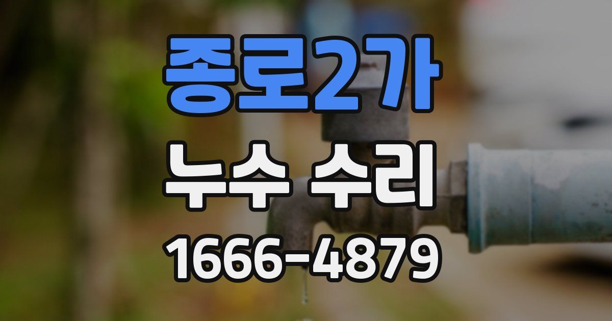종로2가 누수 수리