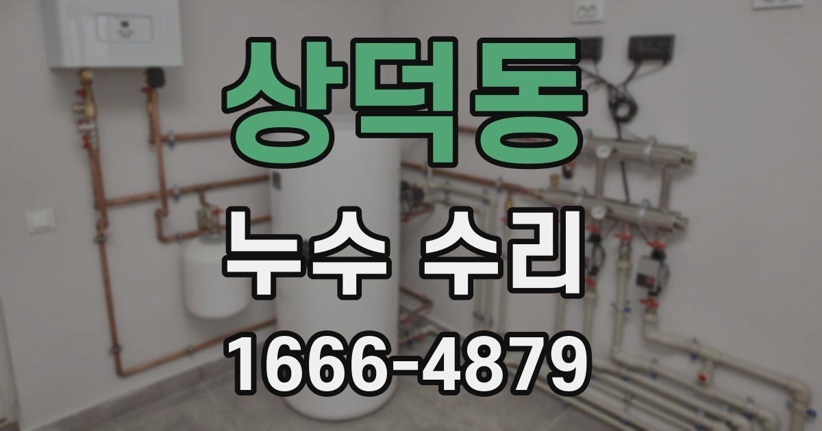 상덕동 누수 수리