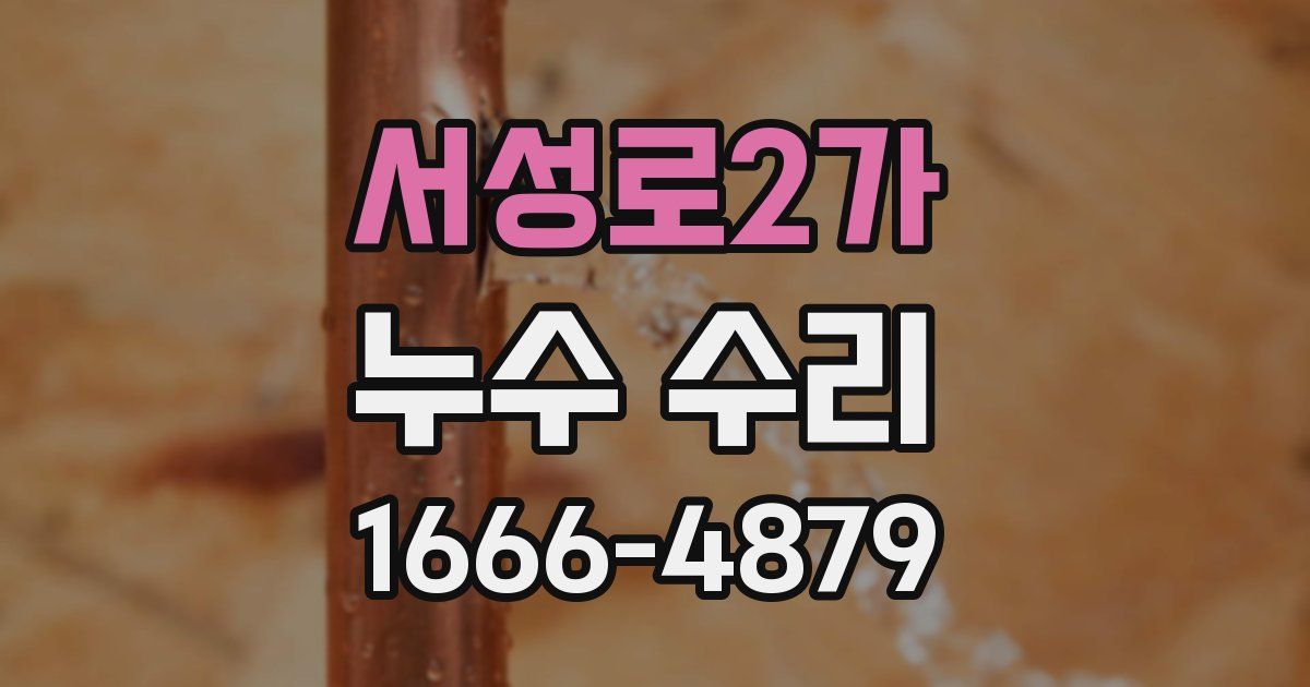 서성로2가 누수 수리