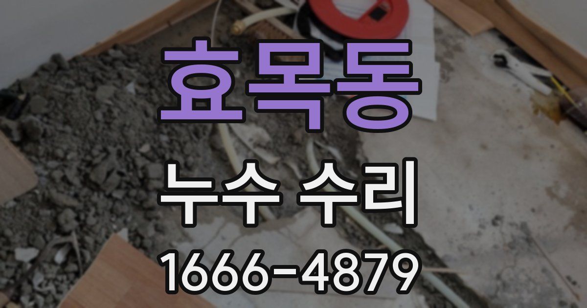 효목동 누수 수리