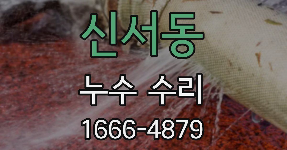 신서동 누수 수리