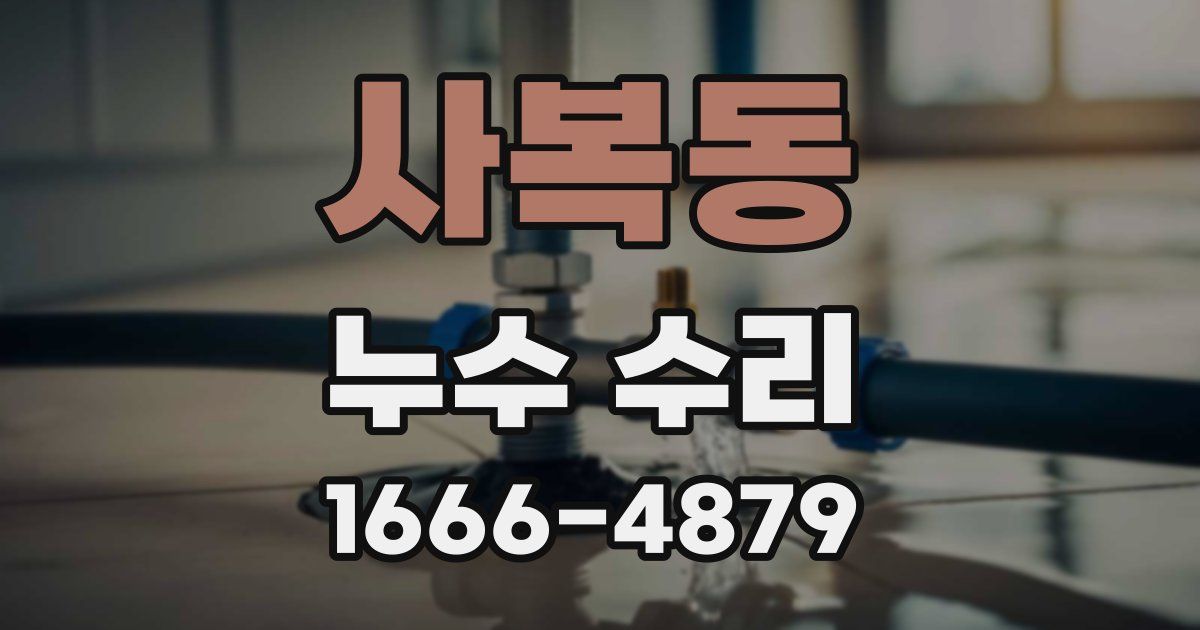사복동 누수 수리