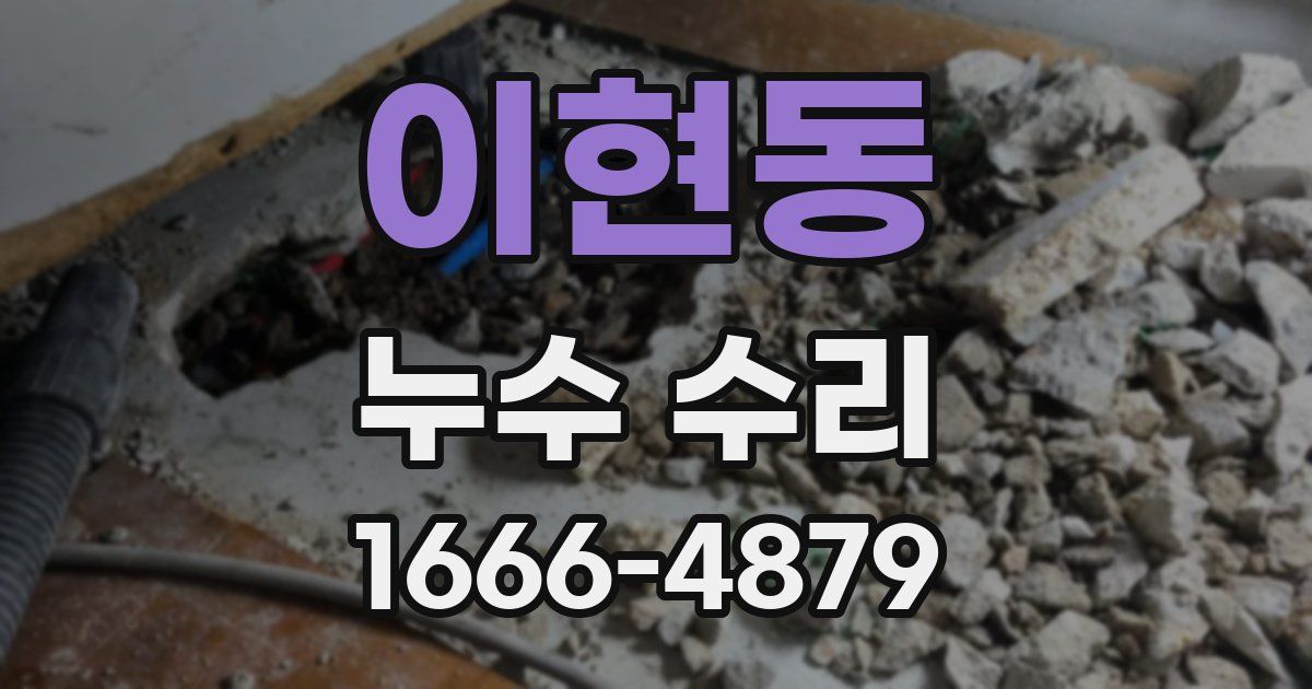 이현동 누수 수리