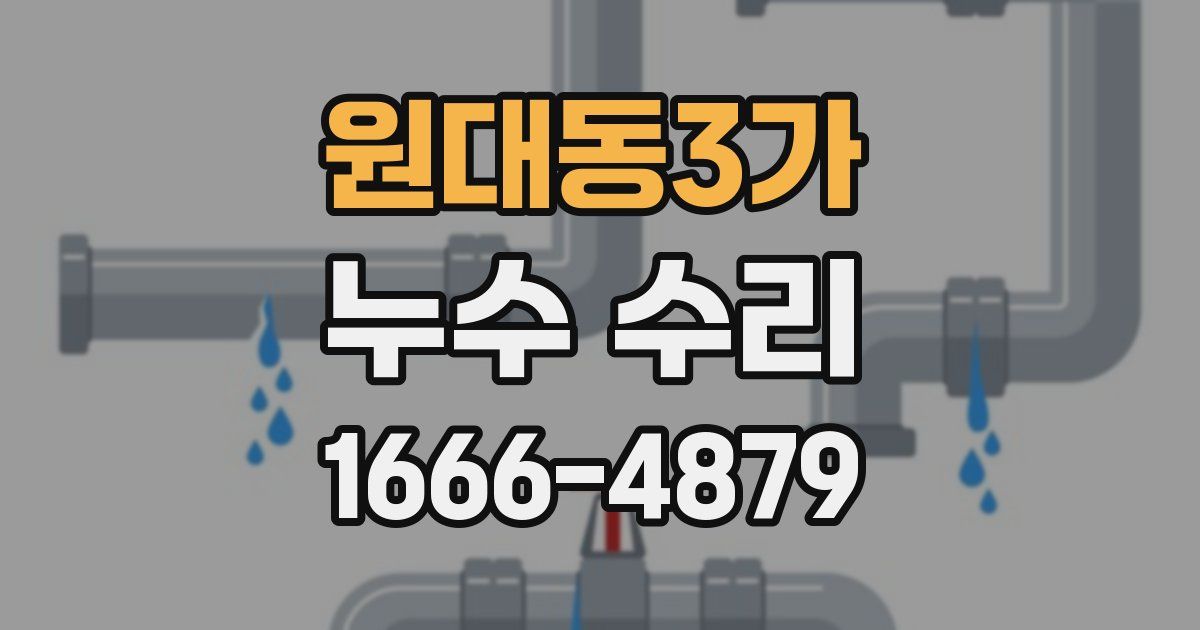 원대동3가 누수 수리