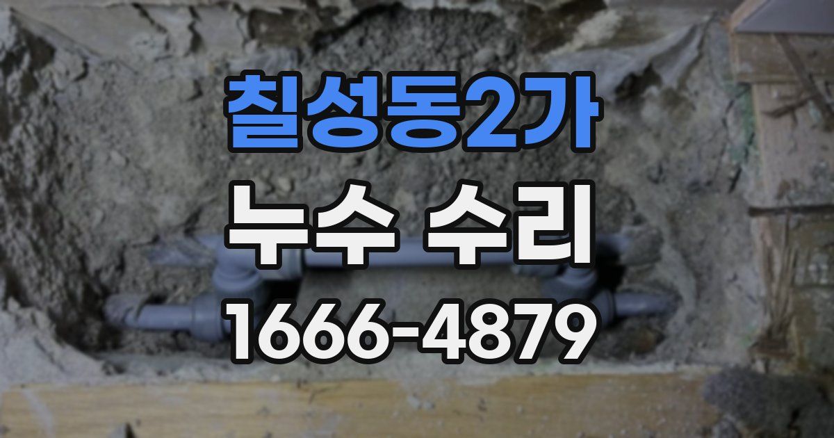 칠성동2가 누수 수리