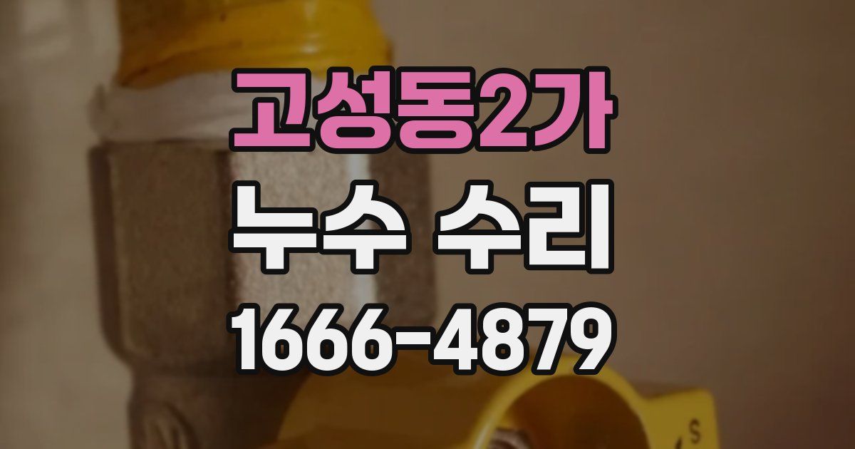 고성동2가 누수 수리