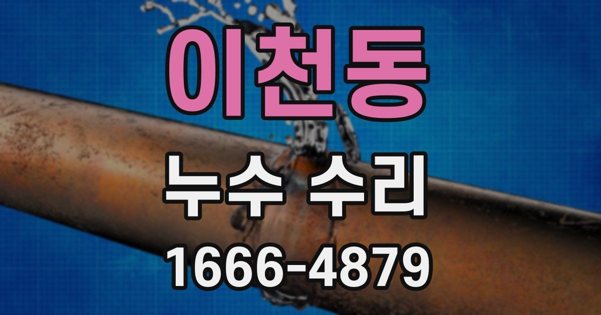 이천동 누수 수리