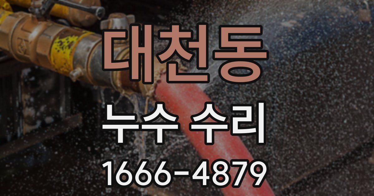 대천동 누수 수리