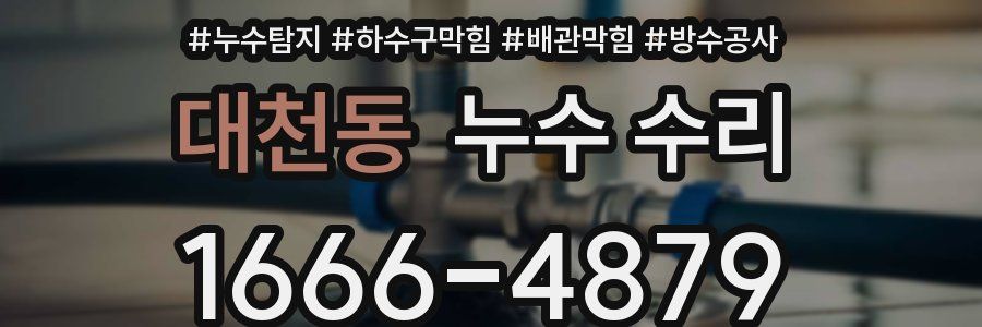대천동 누수 수리