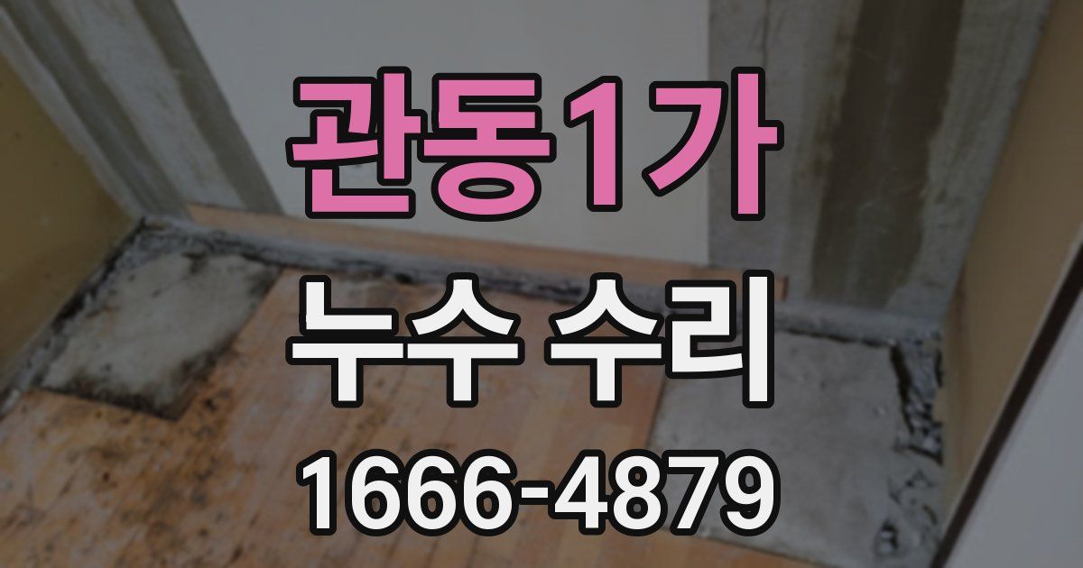 관동1가 누수 수리