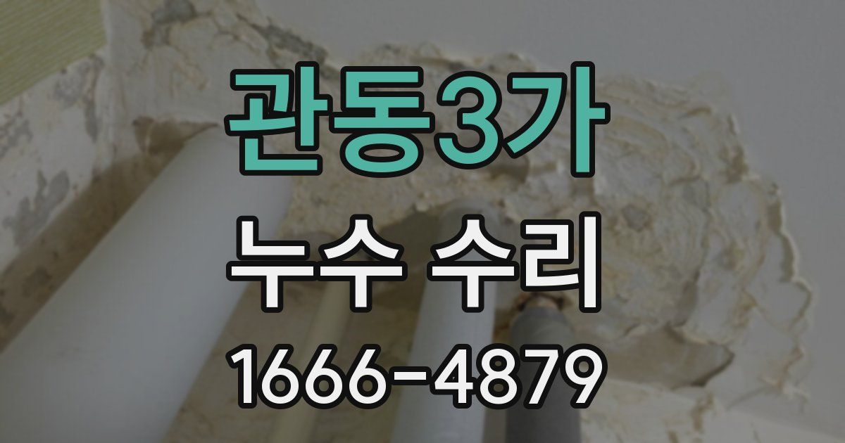 관동3가 누수 수리
