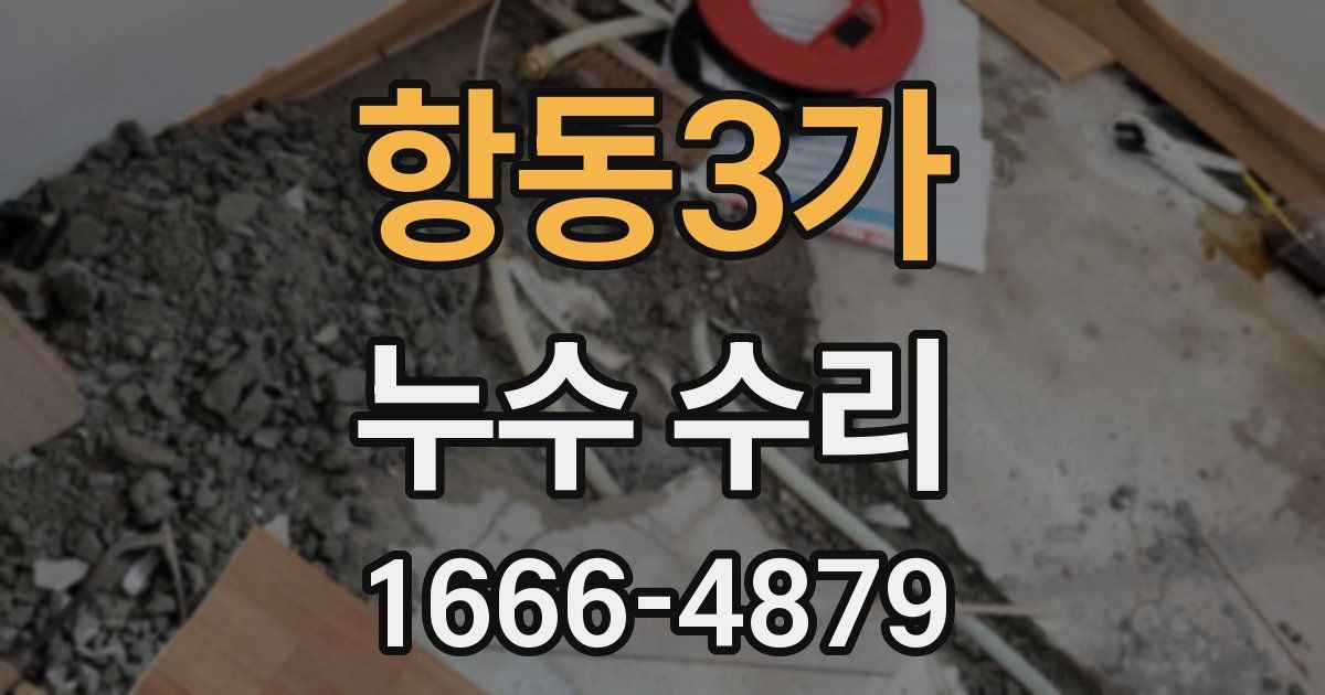 항동3가 누수 수리