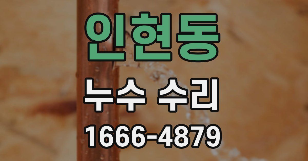 인현동 누수 수리