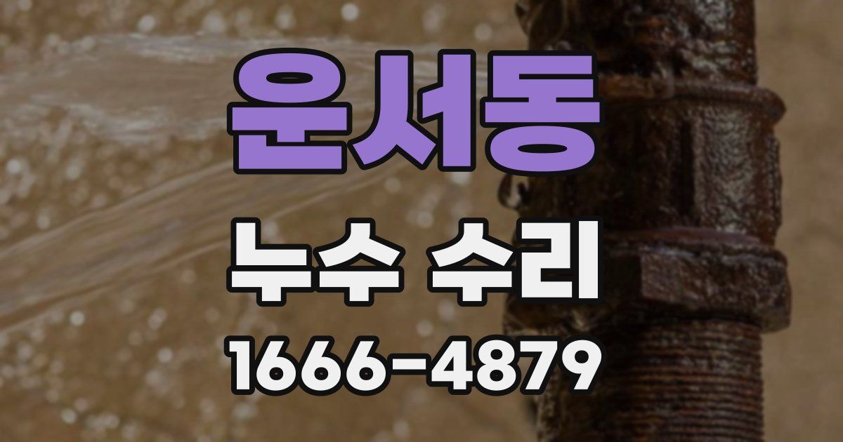 운서동 누수 수리
