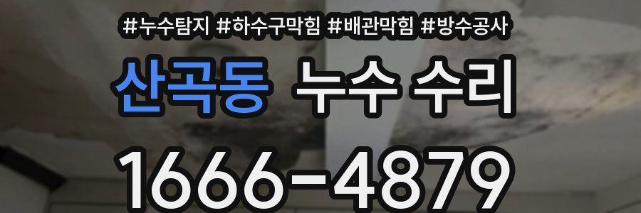 산곡동 누수 수리