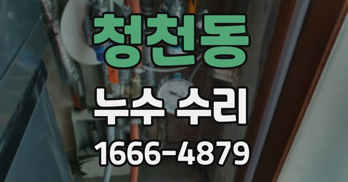 청천동 누수 수리