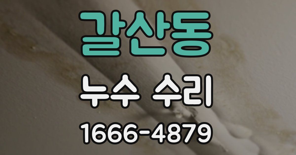 갈산동 누수 수리