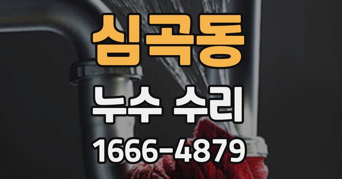심곡동 누수 수리