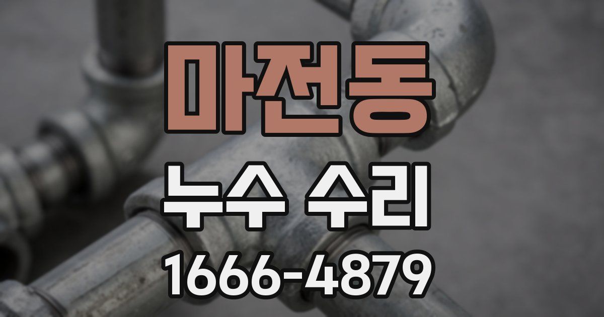 마전동 누수 수리