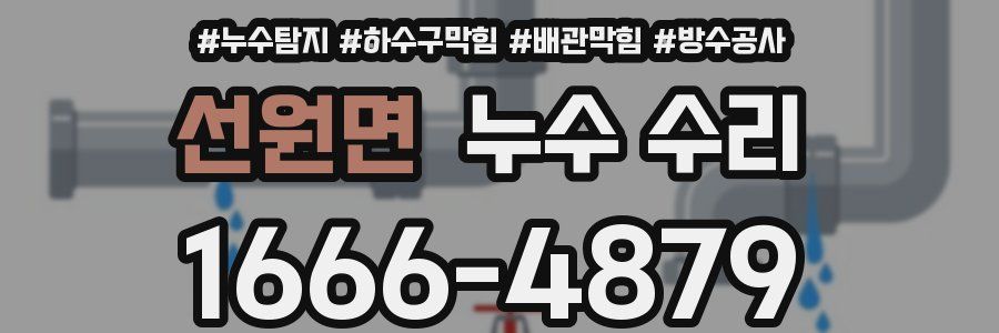선원면 누수 수리