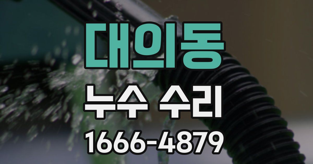 대의동 누수 수리