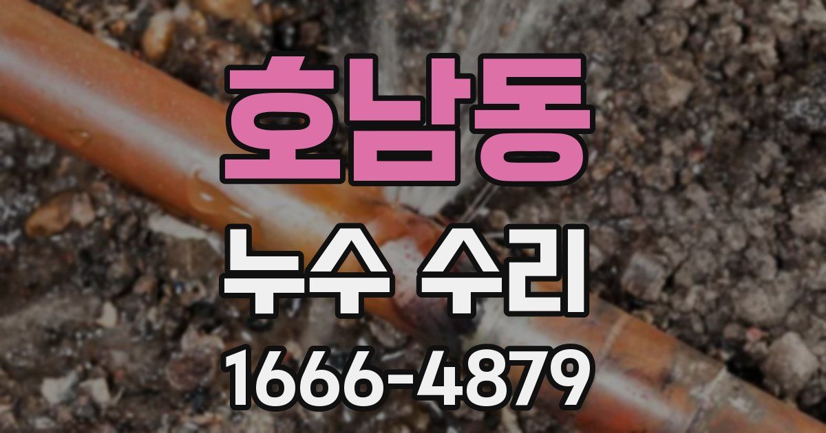 호남동 누수 수리