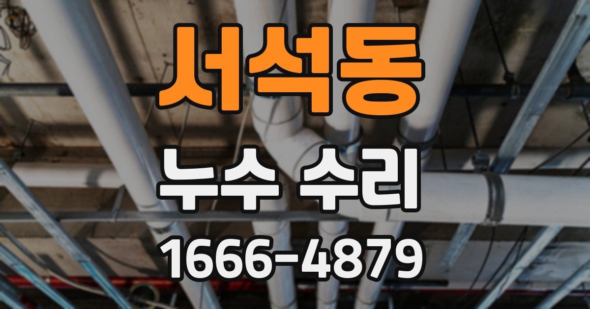 서석동 누수 수리