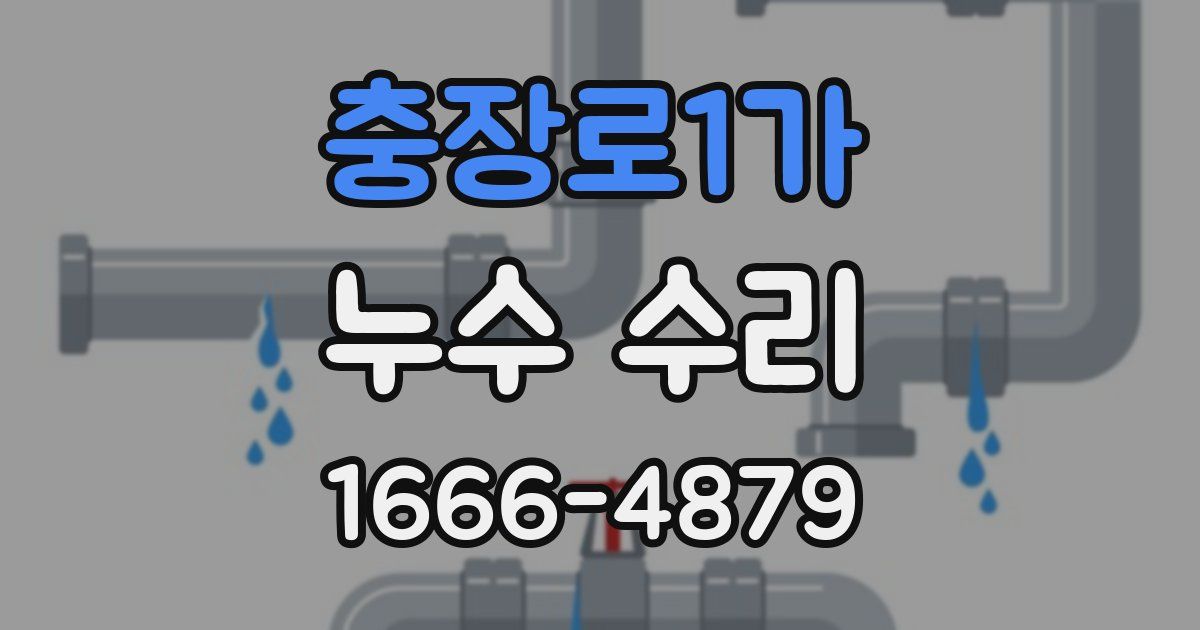 충장로1가 누수 수리