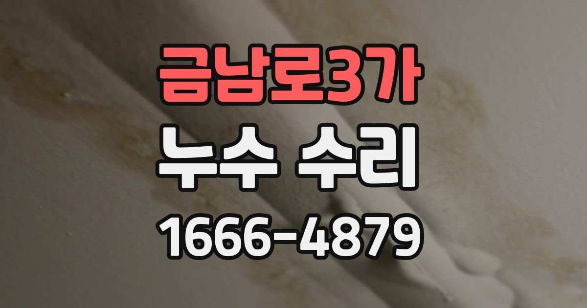 금남로3가 누수 수리