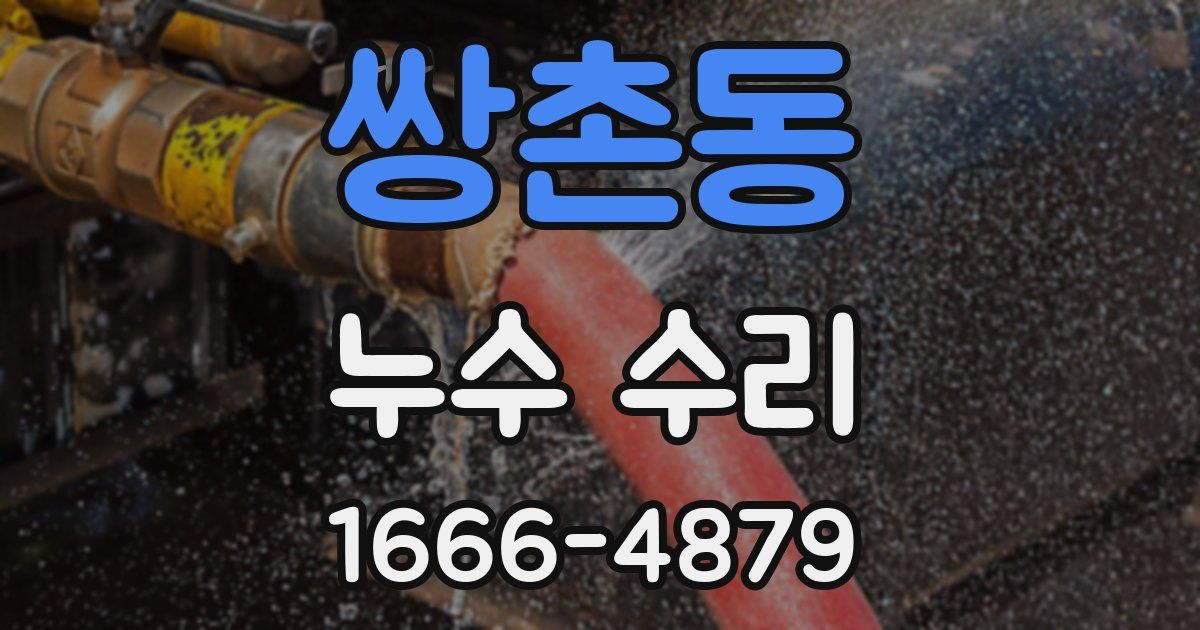 쌍촌동 누수 수리