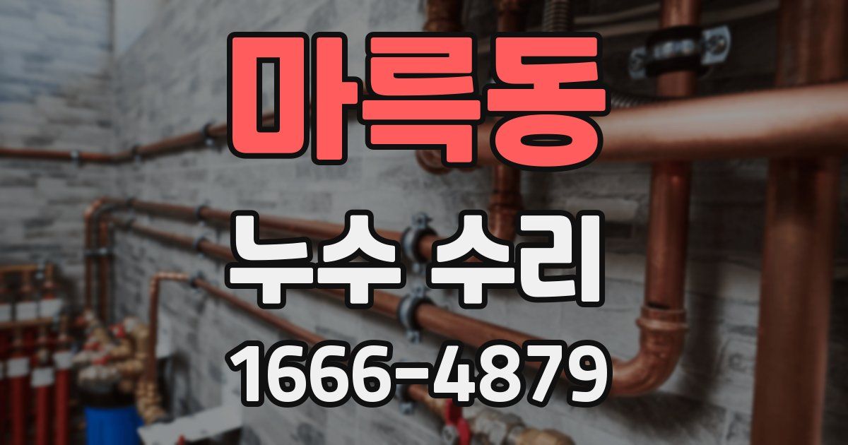 마륵동 누수 수리