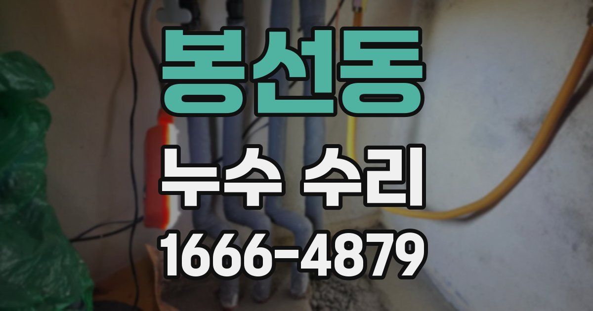 봉선동 누수 수리