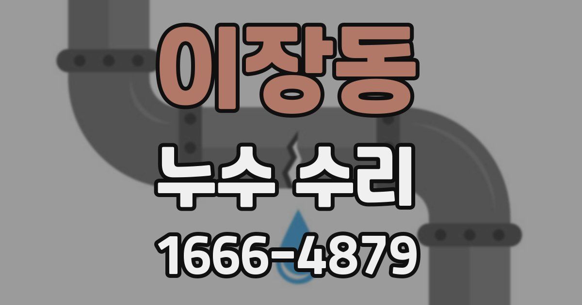 이장동 누수 수리