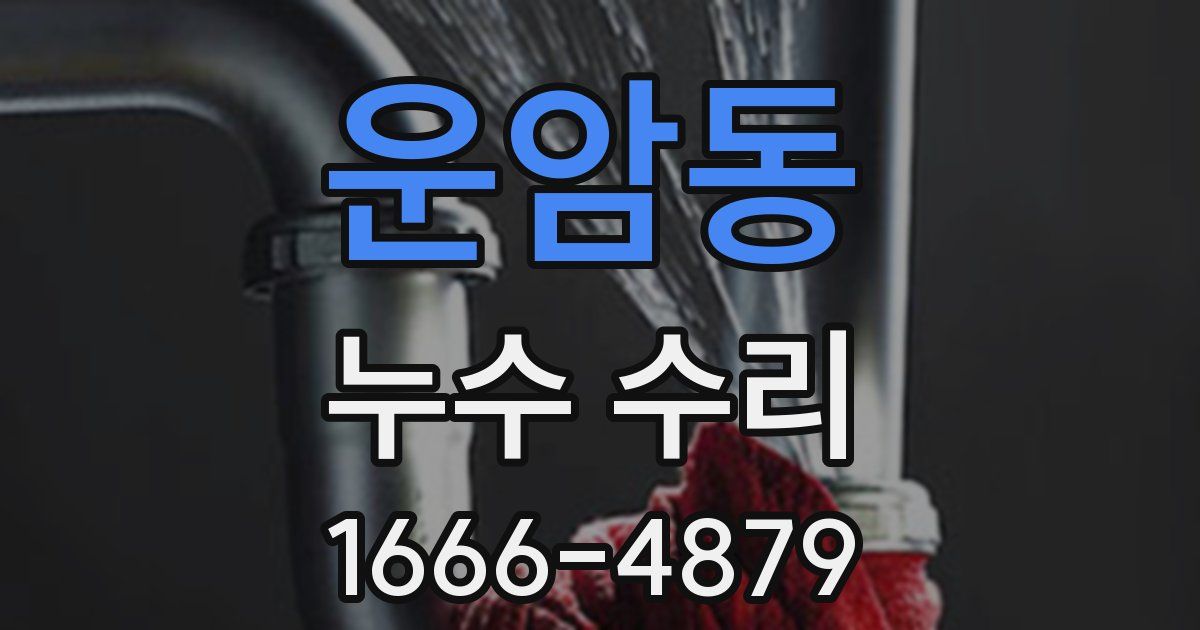 운암동 누수 수리