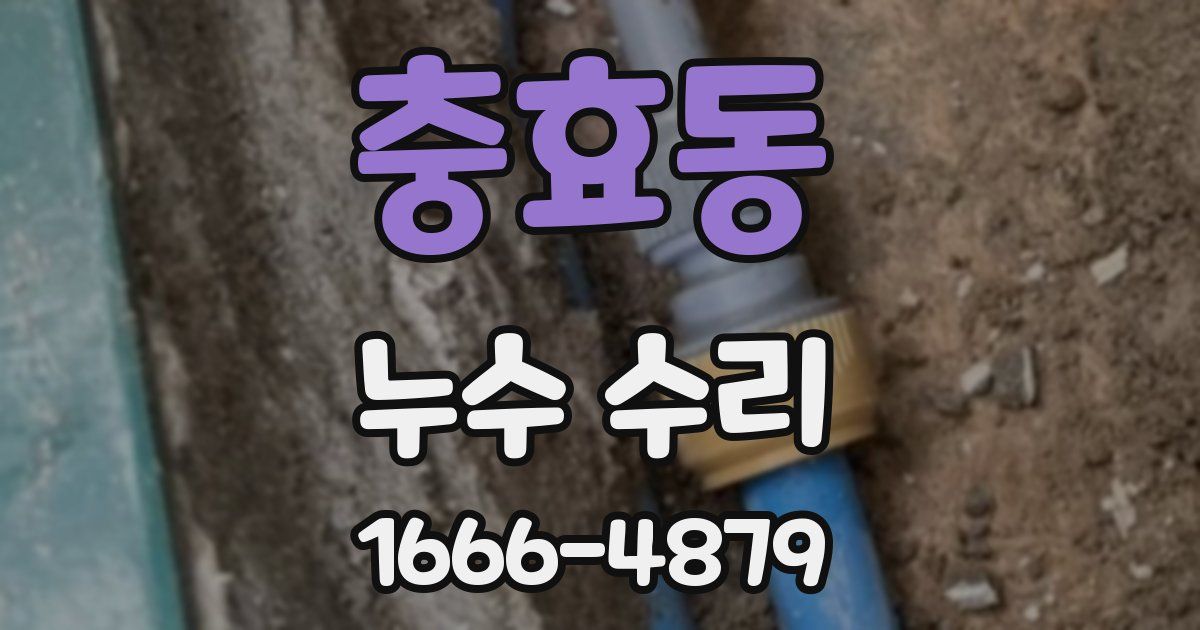 충효동 누수 수리