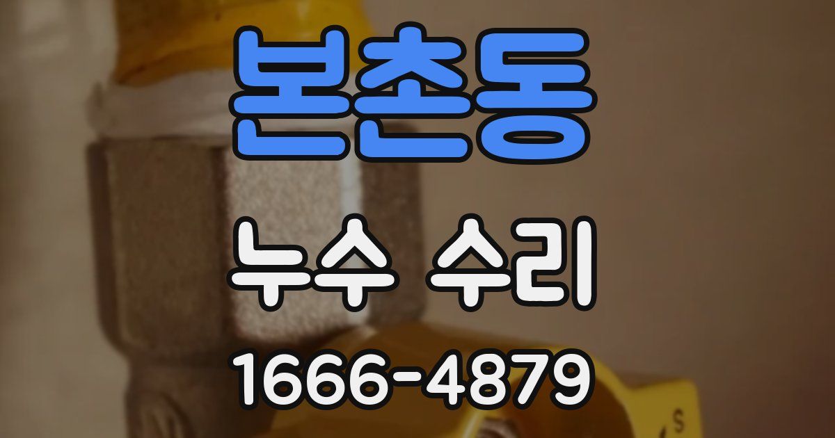 본촌동 누수 수리