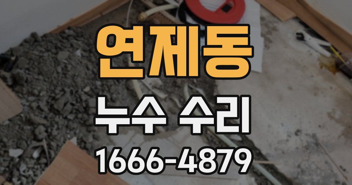 연제동 누수 수리